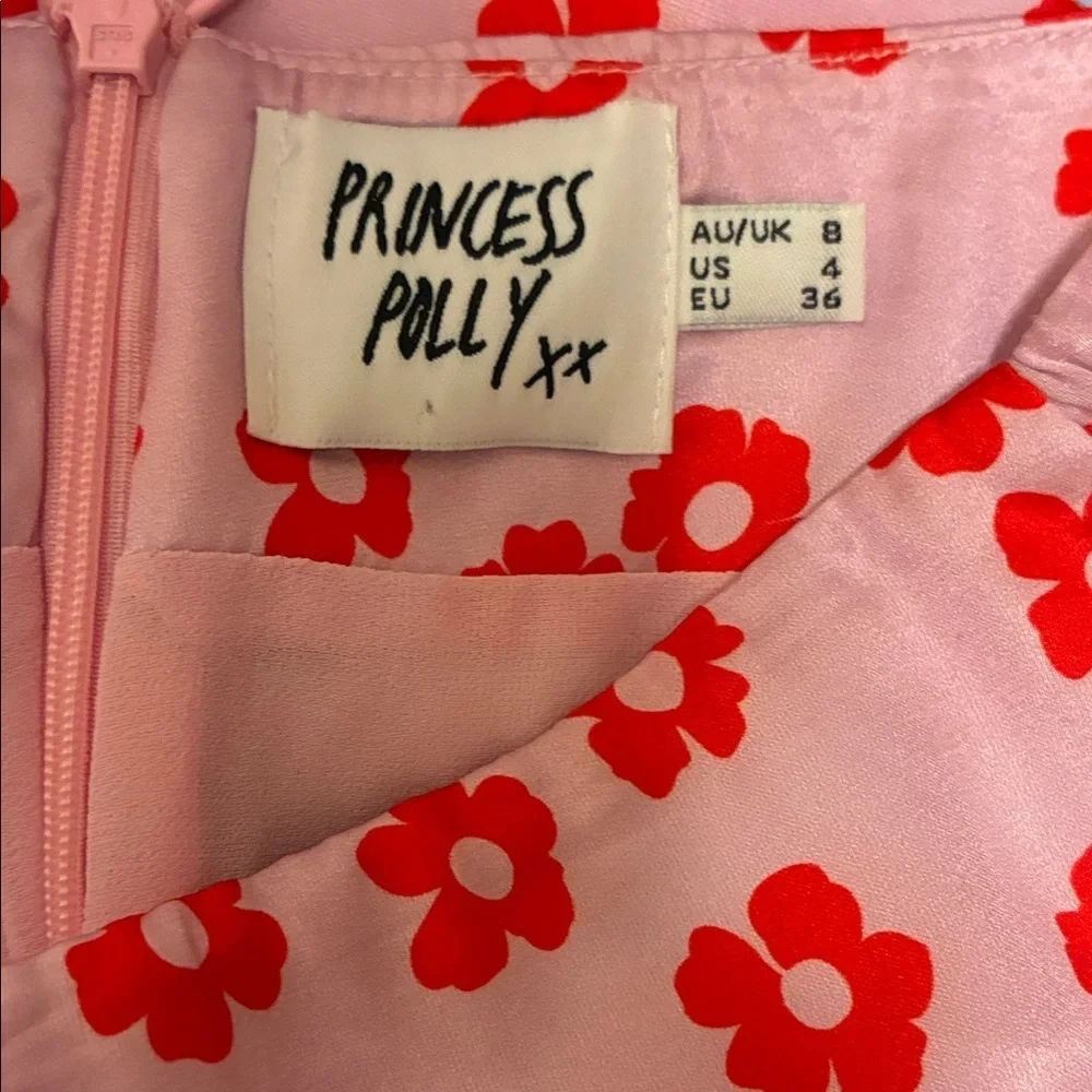 Princess Polly Pink and Red Floral Mini Skirt
